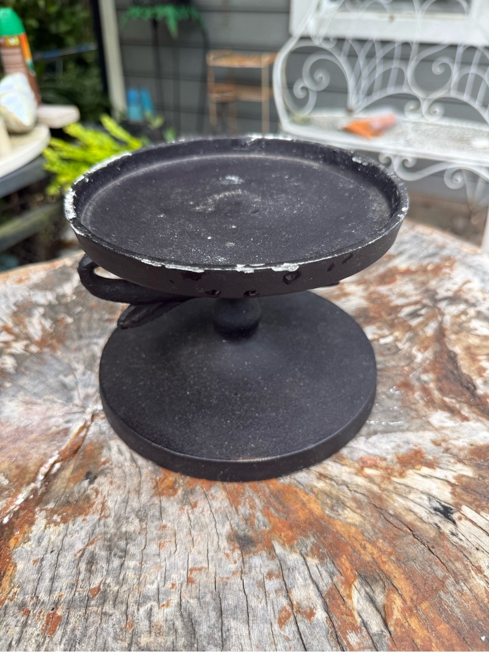 Black Cast Iron Pedestal Display Stand